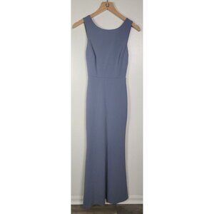 Lulus Women's Sz. XS Hollywood Boulevard Blue Grey Backless Maxi Dress